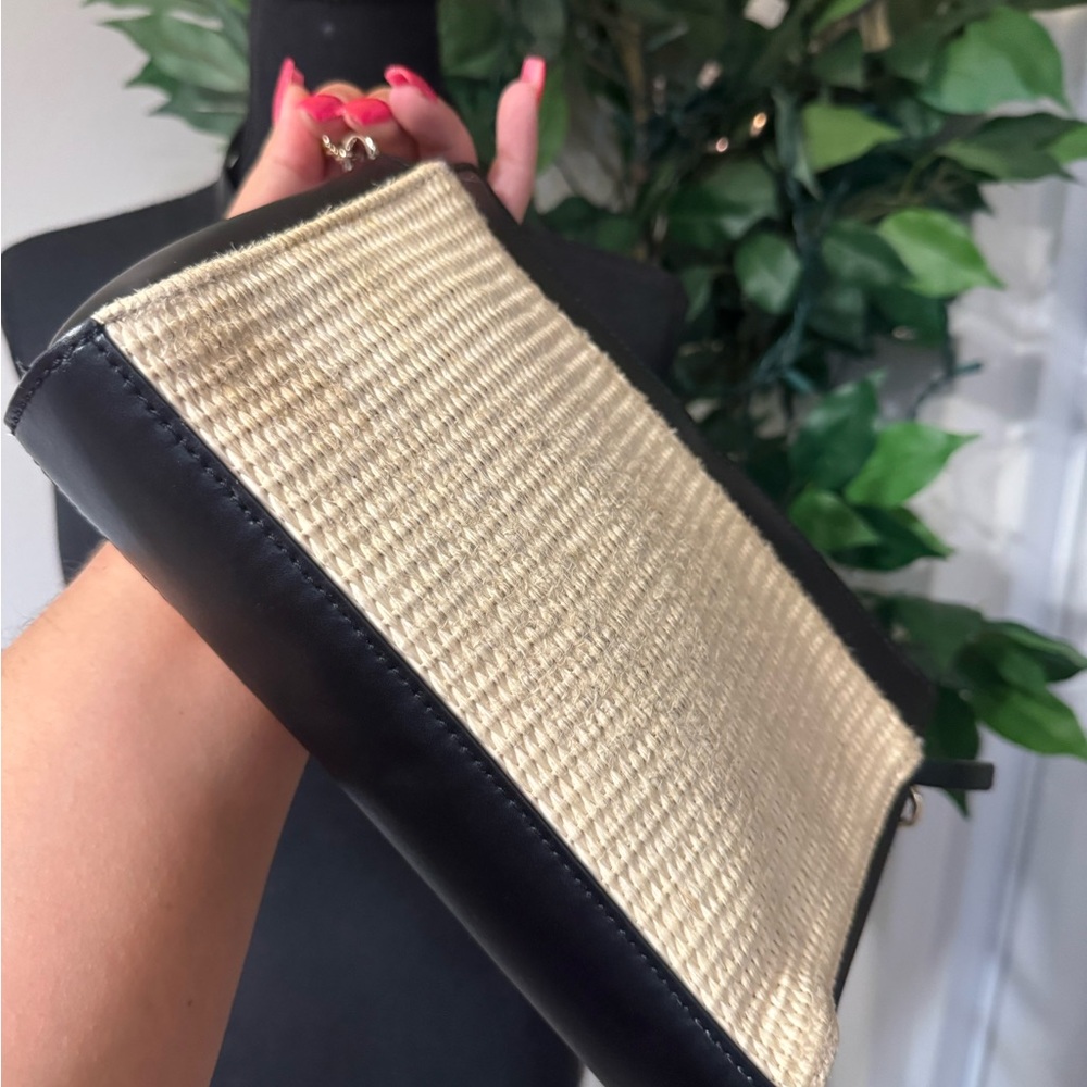 Kate Spade New York Montford Park Straw & Black w/ Gold Crossbody Bag / Purse - Picture 11 of 16